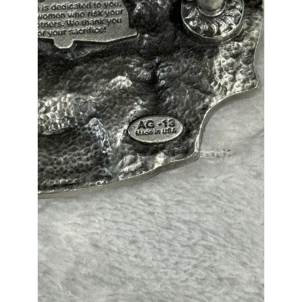 Siskiyou Firefighter Belt Buckle Vintage Fine Pewter Made in USA AG-13 Silver